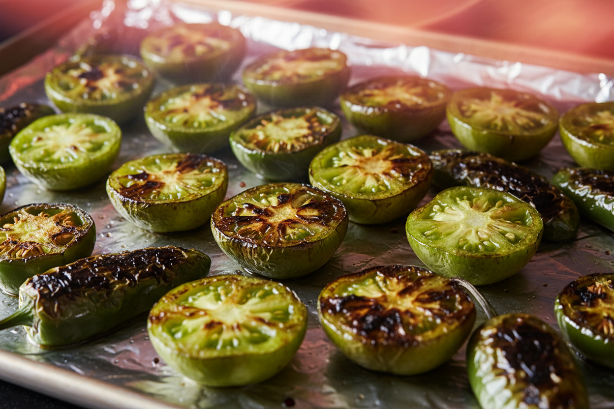 Authentic Roasted Tomatillo Salsa Verde Recipe 2 Easy Roasted Tomatillo Salsa preparation step 1
