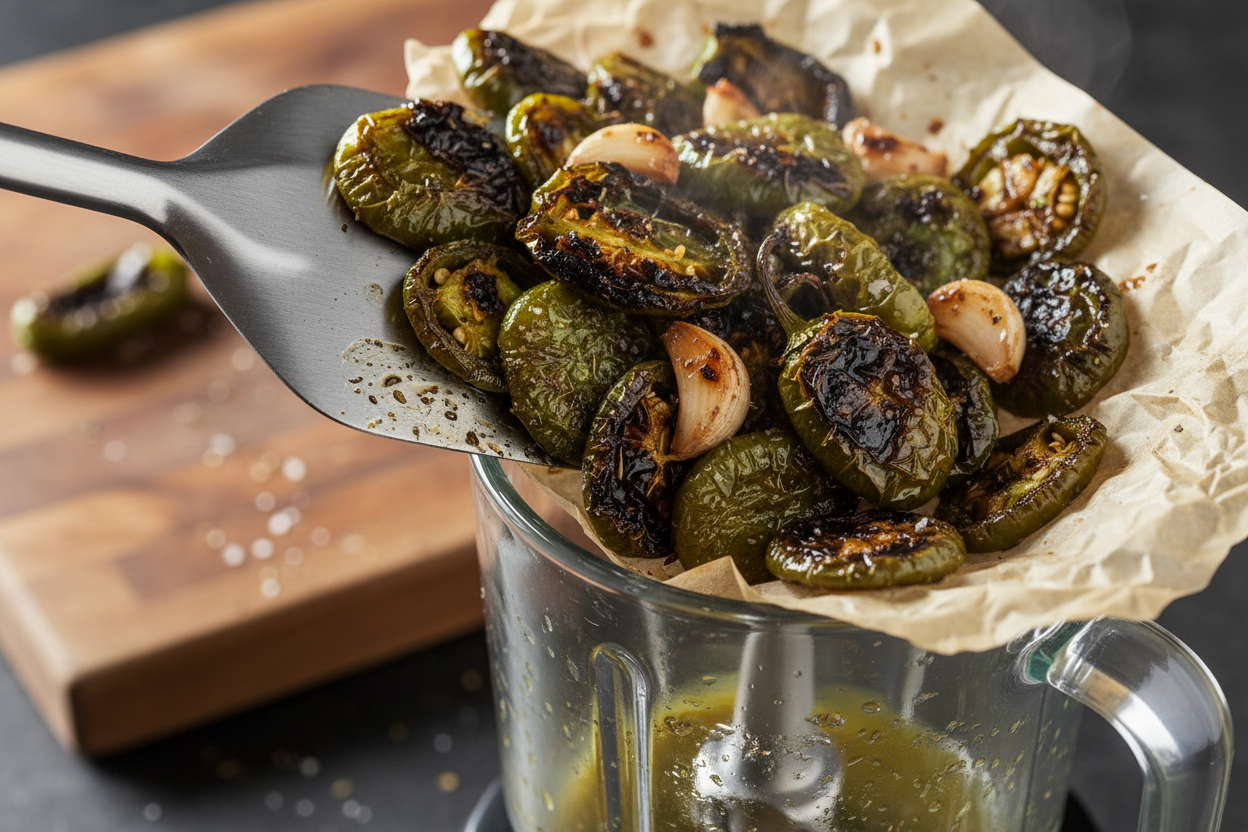 Authentic Roasted Tomatillo Salsa Verde Recipe 3 Easy Roasted Tomatillo Salsa preparation step 2
