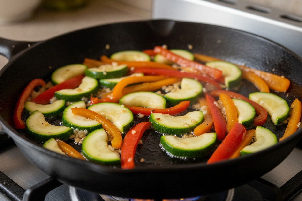 Quick & Healthy Sautéed Beef Sausage with Veggies 3 Easy & Healthy Zucchini Recipes preparation step 2