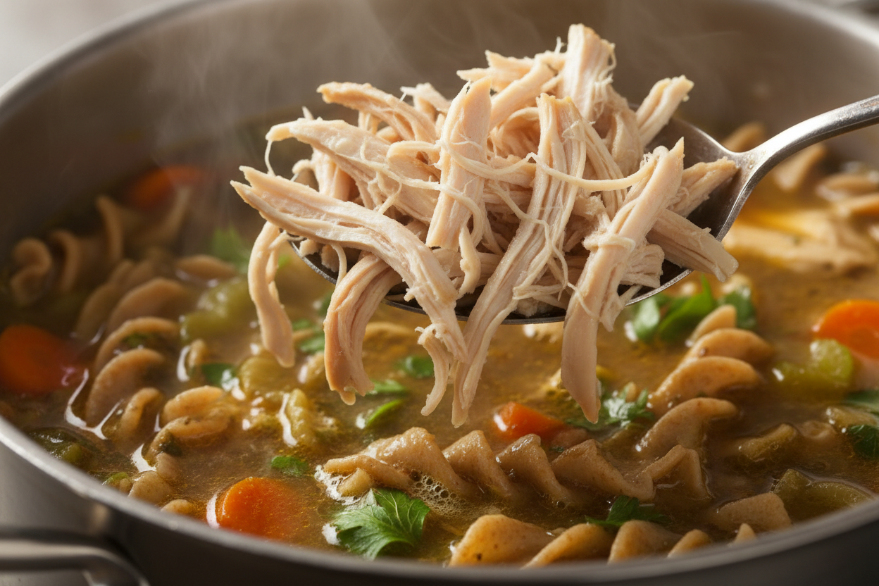 High-Protein Chicken Noodle Vegetable Soup for Weight Loss 3 High-Protein, High-Fiber GLP-1 Recipes preparation step 2
