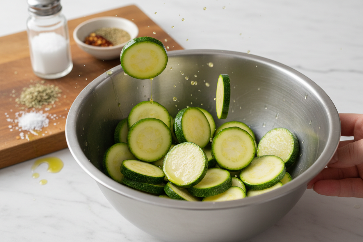 Irresistibly Crunchy Garlic Parmesan Roasted Zucchini Recipe 2 Irresistibly Crunchy Garlic Parmesan Roasted Zucchini preparation step 1