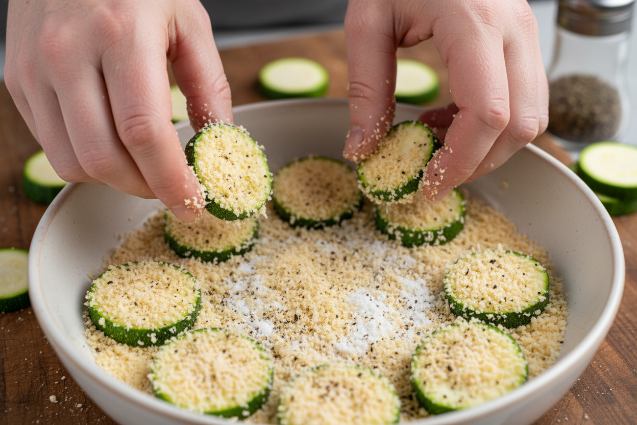 Irresistibly Crunchy Garlic Parmesan Roasted Zucchini Recipe 3 Irresistibly Crunchy Garlic Parmesan Roasted Zucchini preparation step 2