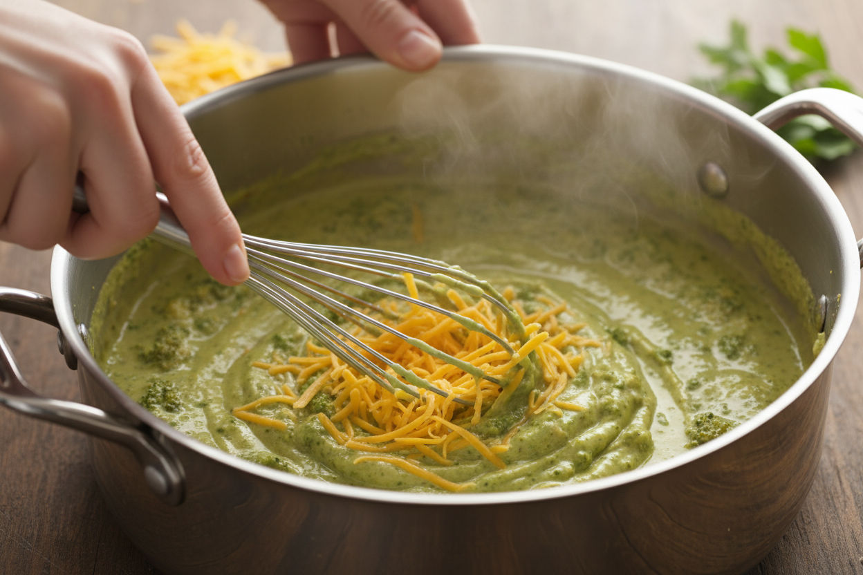 Low Carb Beef and Broccoli Cheese Soup Recipe 3 Keto Broccoli Cheddar Soup preparation step 2