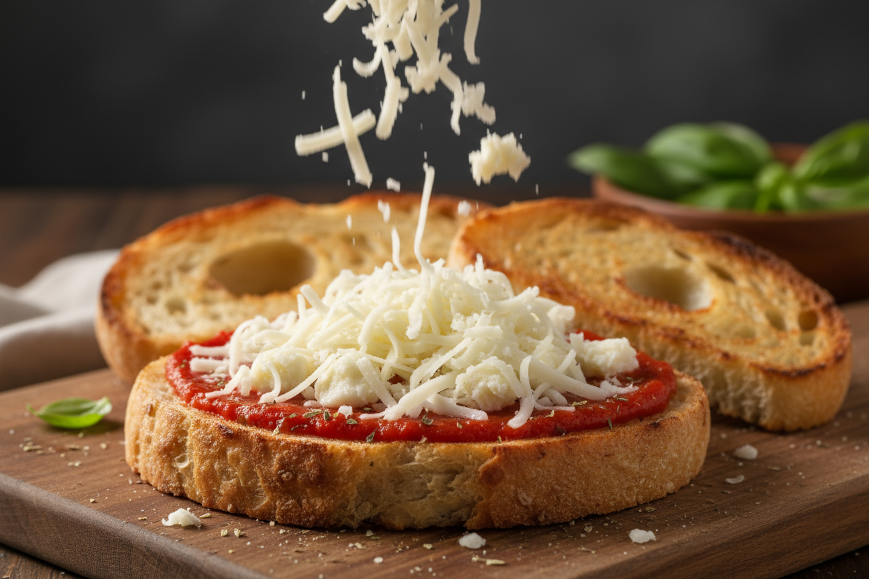 Mini Beef Pepperoni Pizza Toasts preparation step 1