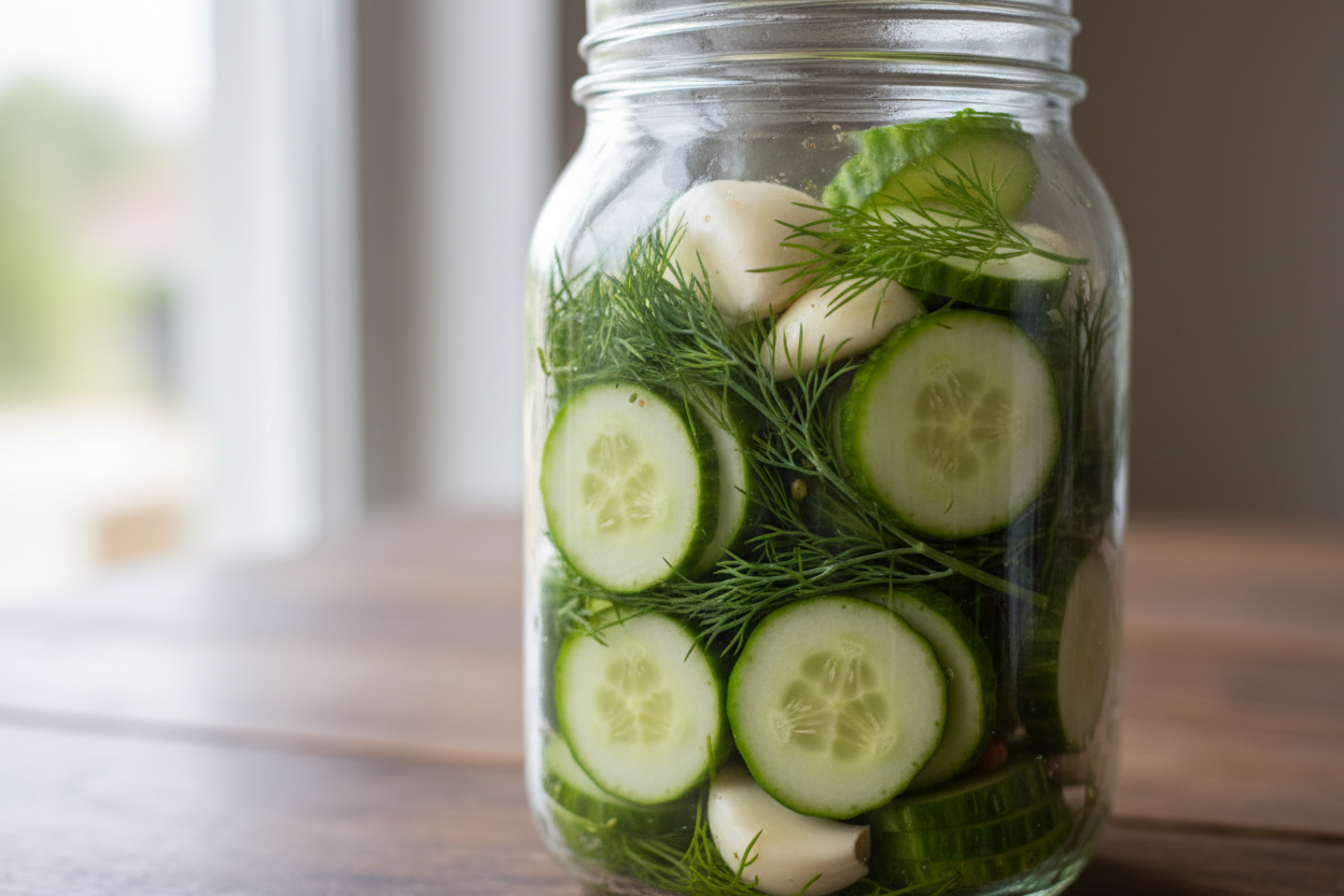 Overnight Refrigerator Dill Pickles preparation step 1