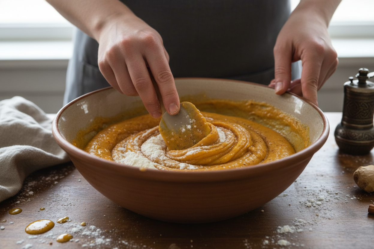 Healthy High-Protein Fall Baked Goods: A Step-by-Step Guide 2 Pumpkin Protein Muffins preparation step 1
