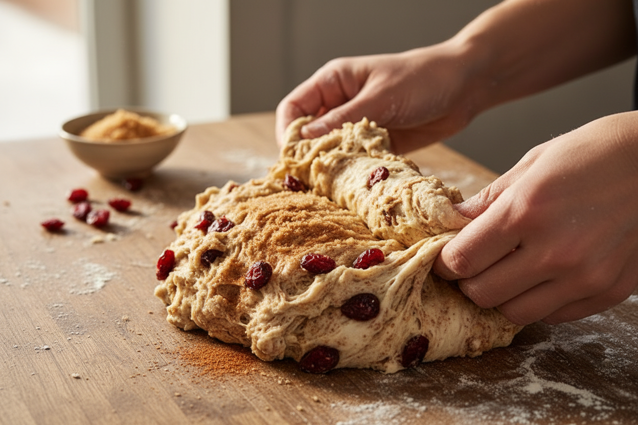 Spiced Pumpkin Cranberry Sourdough Bread Recipe 2 Pumpkin Sourdough Bread preparation step 1