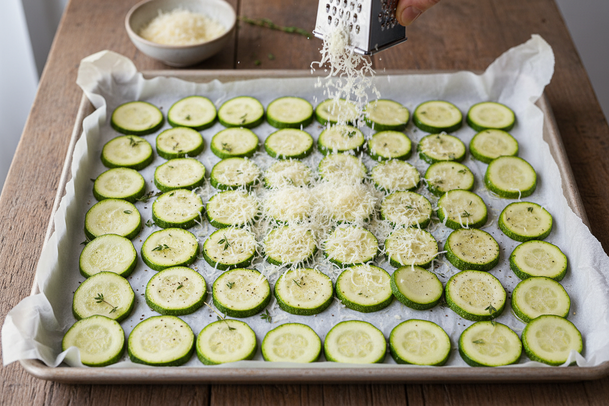 Crispy Baked Zucchini with Cheese: A Quick Vegetable Side 3 Quick & Easy Roasted Parmesan Zucchini preparation step 2