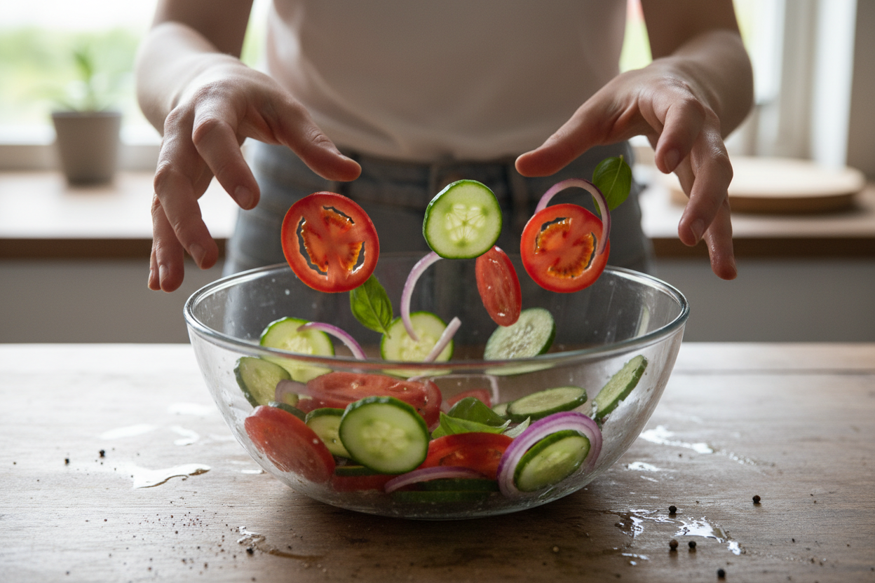 Refreshing Tomato and Onion Salad in 10 Minutes preparation step 1