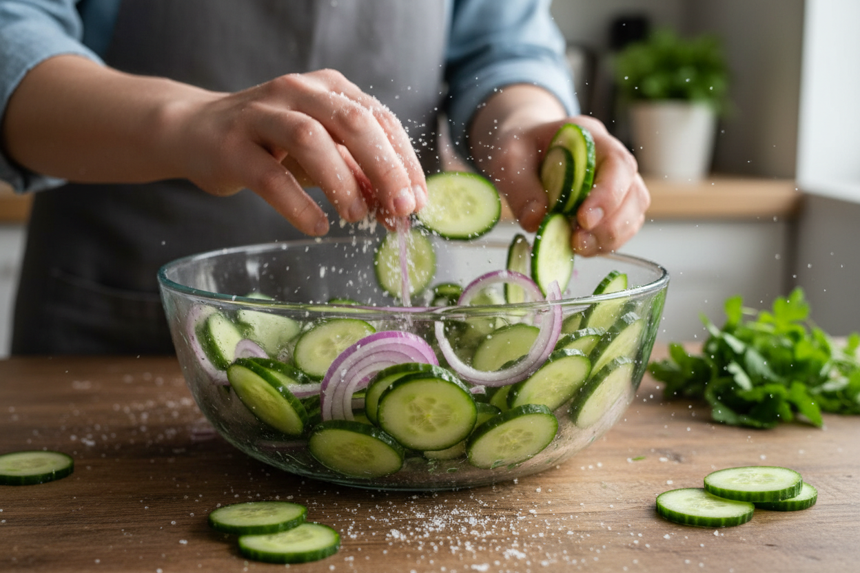 Crispy Refrigerator Bread and Butter Pickles (Easy Recipe) 2 Refrigerator Bread and Butter Pickles preparation step 1