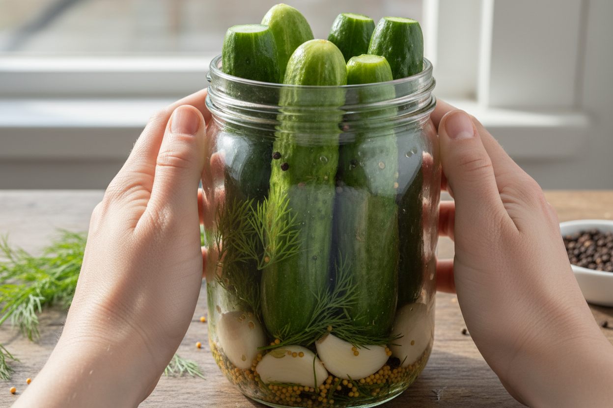 Easy Homemade Refrigerator Dill Pickles (Crispy & Quick) 2 Refrigerator Dill Pickles preparation step 1