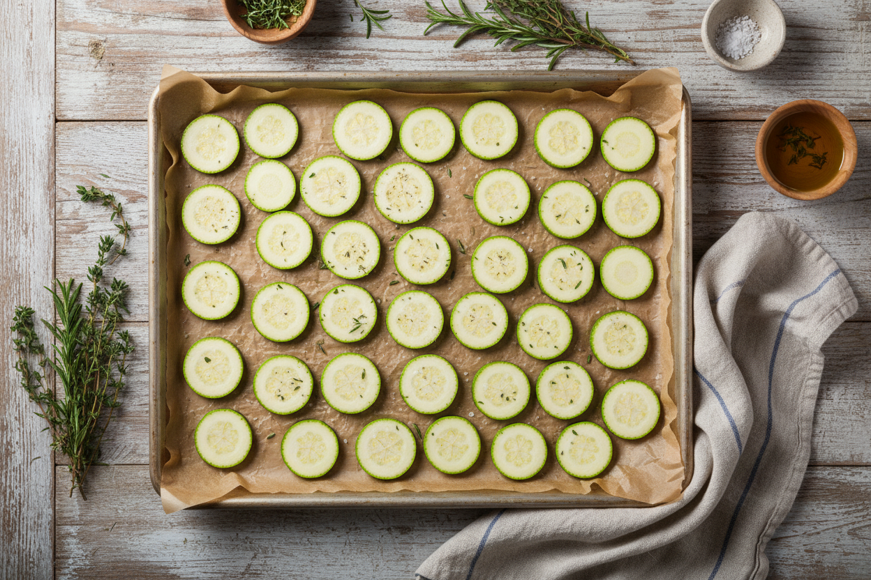 Crispy Roasted Zucchini: Garlic & Herb Recipe 3 Roasted Zucchini preparation step 2