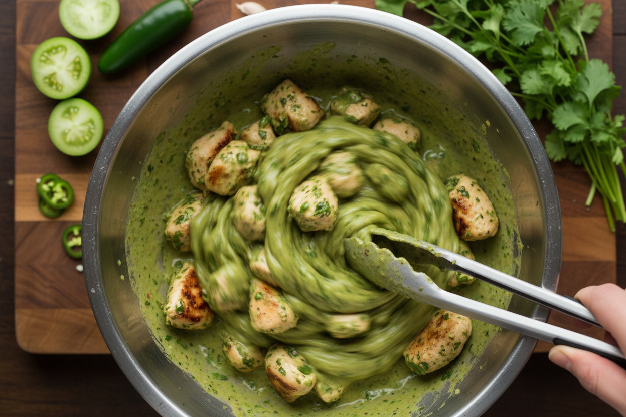 Tomatillo Ranch Chicken with Rice 2 Tomatillo Ranch Chicken preparation step 1