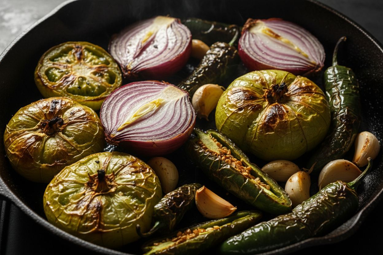 Authentic Roasted Green Salsa Recipe 2 Tomatillo Salsa Verde preparation step 1