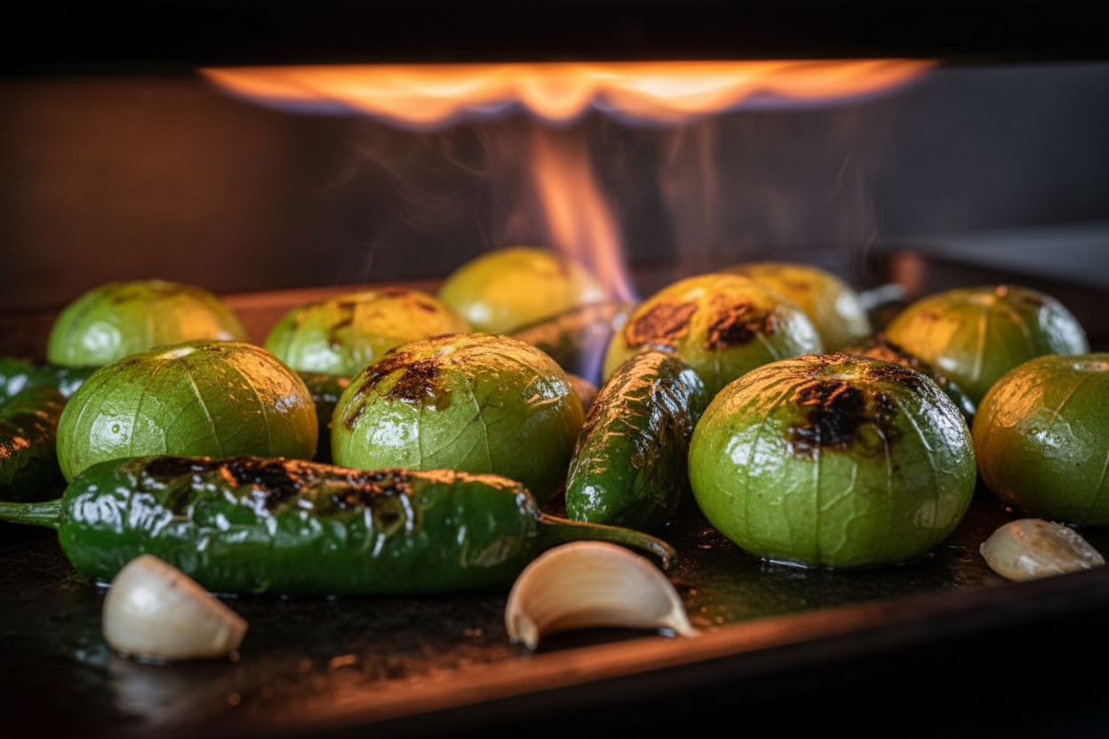 Authentic Roasted Green Salsa Recipe (Easy & Fresh) 2 Tomatillo Salsa Verde preparation step 1