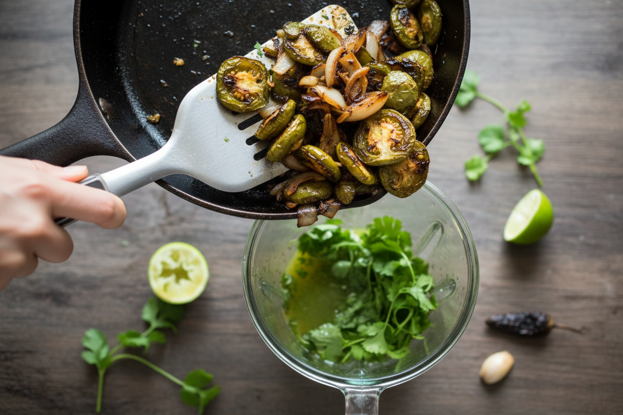 Authentic Roasted Green Salsa Recipe 3 Tomatillo Salsa Verde preparation step 2