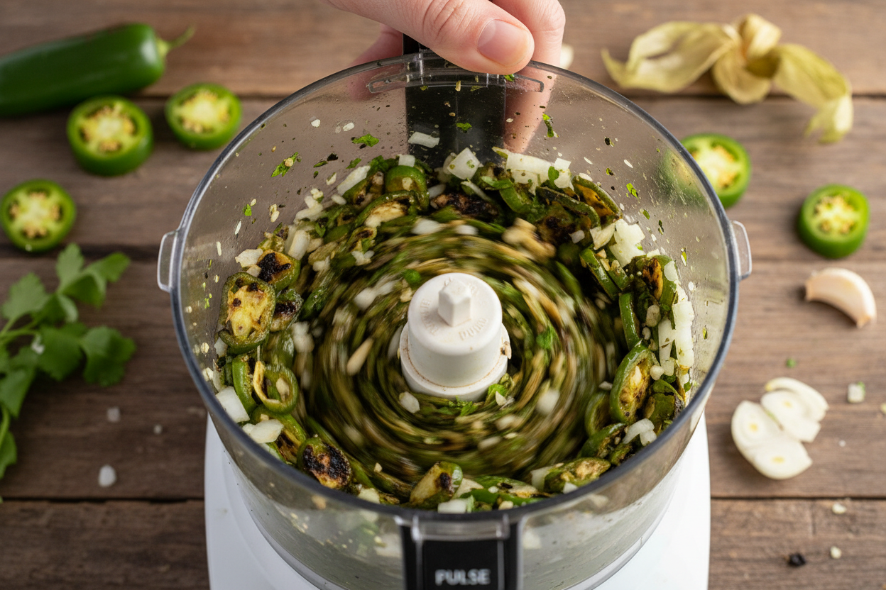 Authentic Roasted Green Salsa Recipe (Easy & Fresh) 3 Tomatillo Salsa Verde preparation step 2