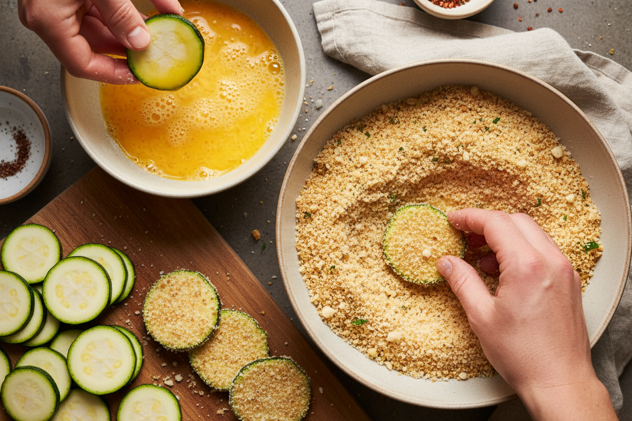 Zucchini Chips In Air Fryer preparation step 1