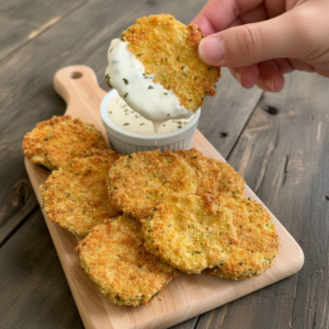 Crispy Air Fryer Breaded Zucchini Slices (With Ranch Dip)