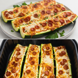 Air Fryer Zucchini Pizza Boats (Quick & Low Carb)