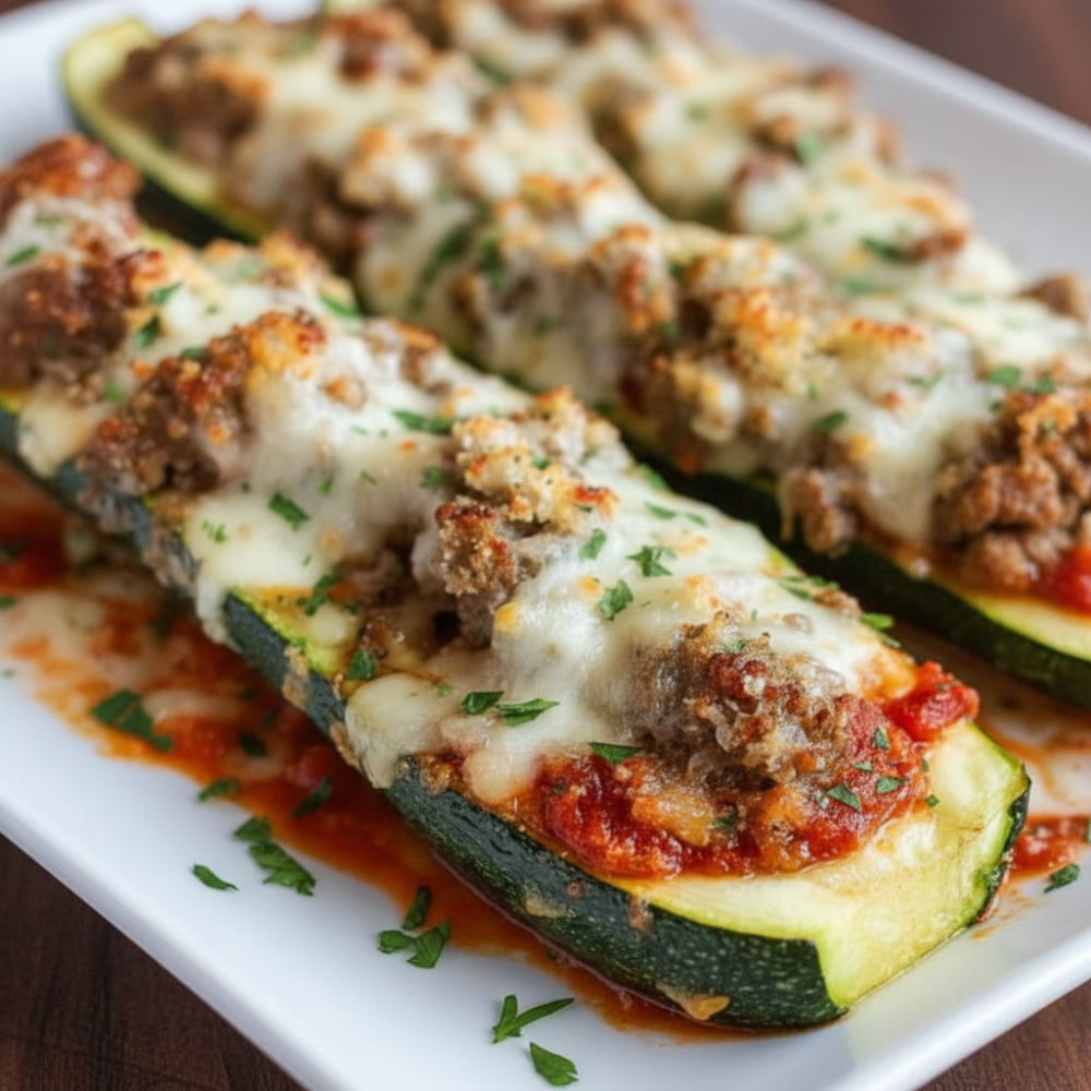 Cheesy Baked Zucchini Halves: A Delicious Low-Carb Recipe 1 Cheesy Baked Zucchini Halves: A Delicious Low-Carb Recipe