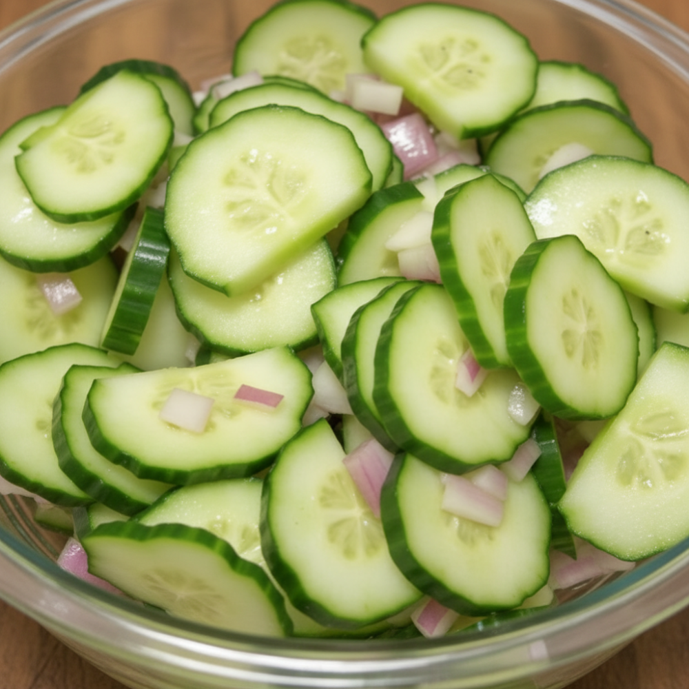 Crisp Vinegar Marinated Cucumbers and Red Onions Recipe 1 Crisp Vinegar Marinated Cucumbers and Red Onions Recipe