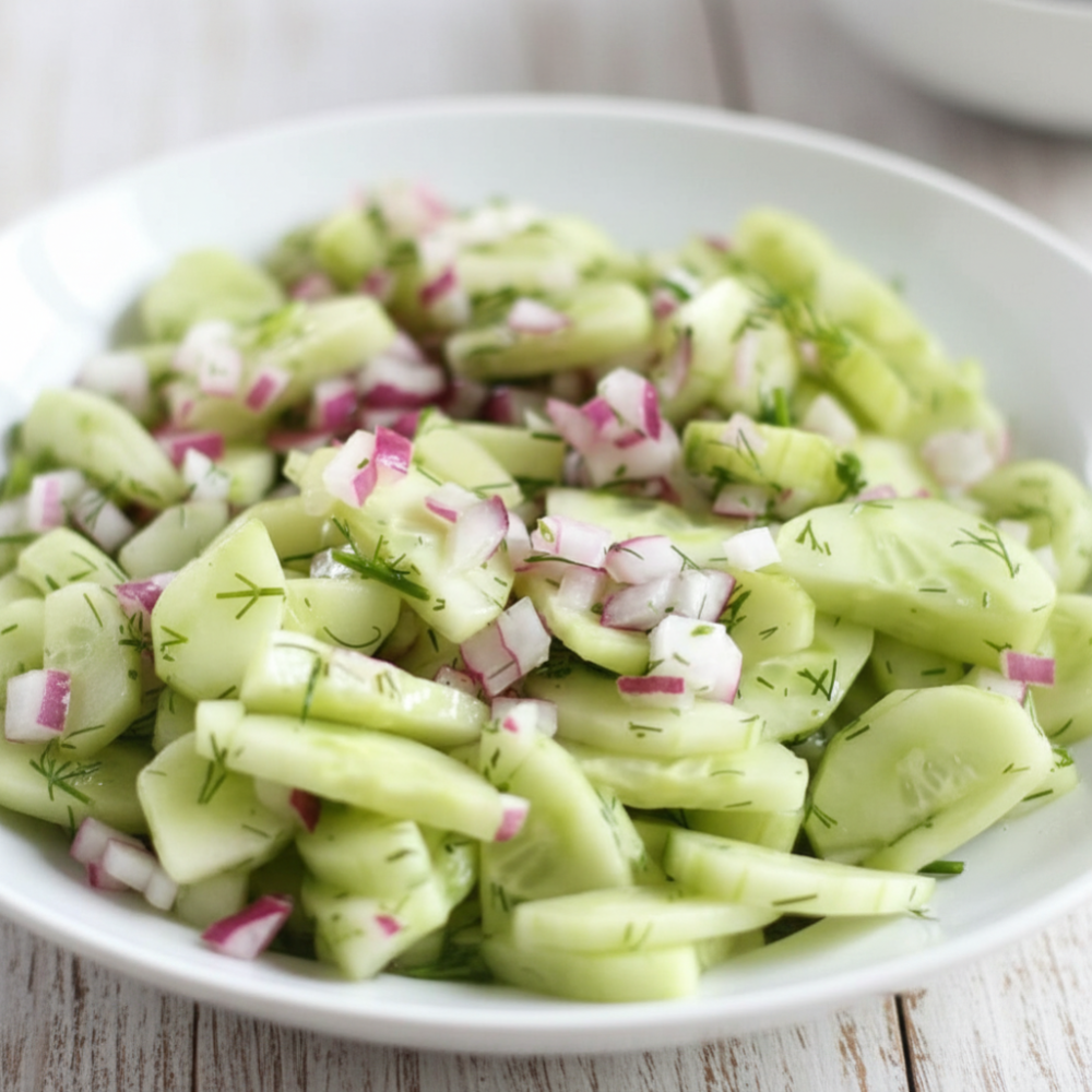 Refreshing Cucumber Salad with Fresh Dill and Red Onion 1 Refreshing Cucumber Salad with Fresh Dill and Red Onion