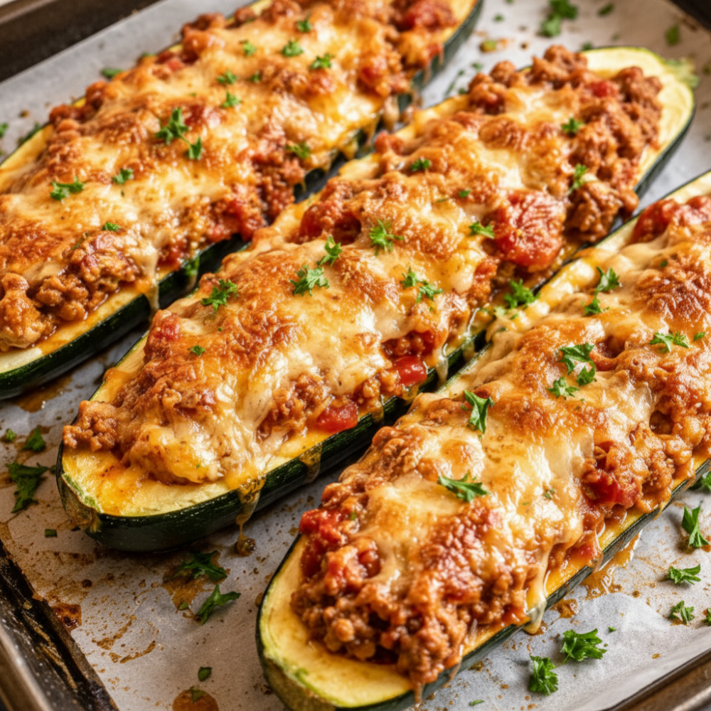 Cheesy Beef Stuffed Zucchini Boats (Low Carb Recipe) 1 Cheesy Beef Stuffed Zucchini Boats (Low Carb Recipe)