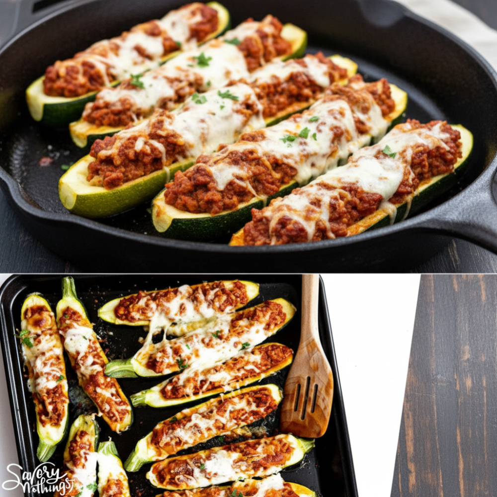 Easy Baked Stuffed Squash Halves with Savory Meat Sauce 1 Easy Baked Stuffed Squash Halves with Savory Meat Sauce
