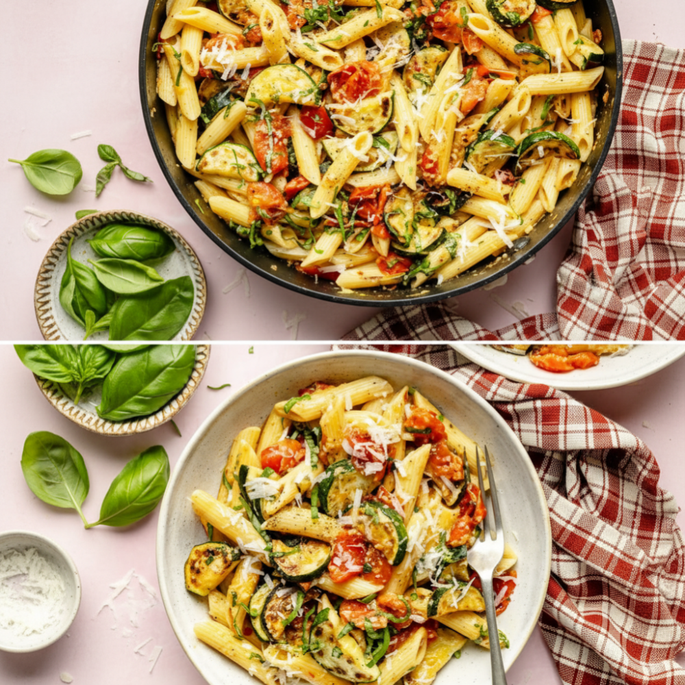 Fresh Tomato and Zucchini Penne Pasta Recipe 1 Fresh Tomato and Zucchini Penne Pasta Recipe