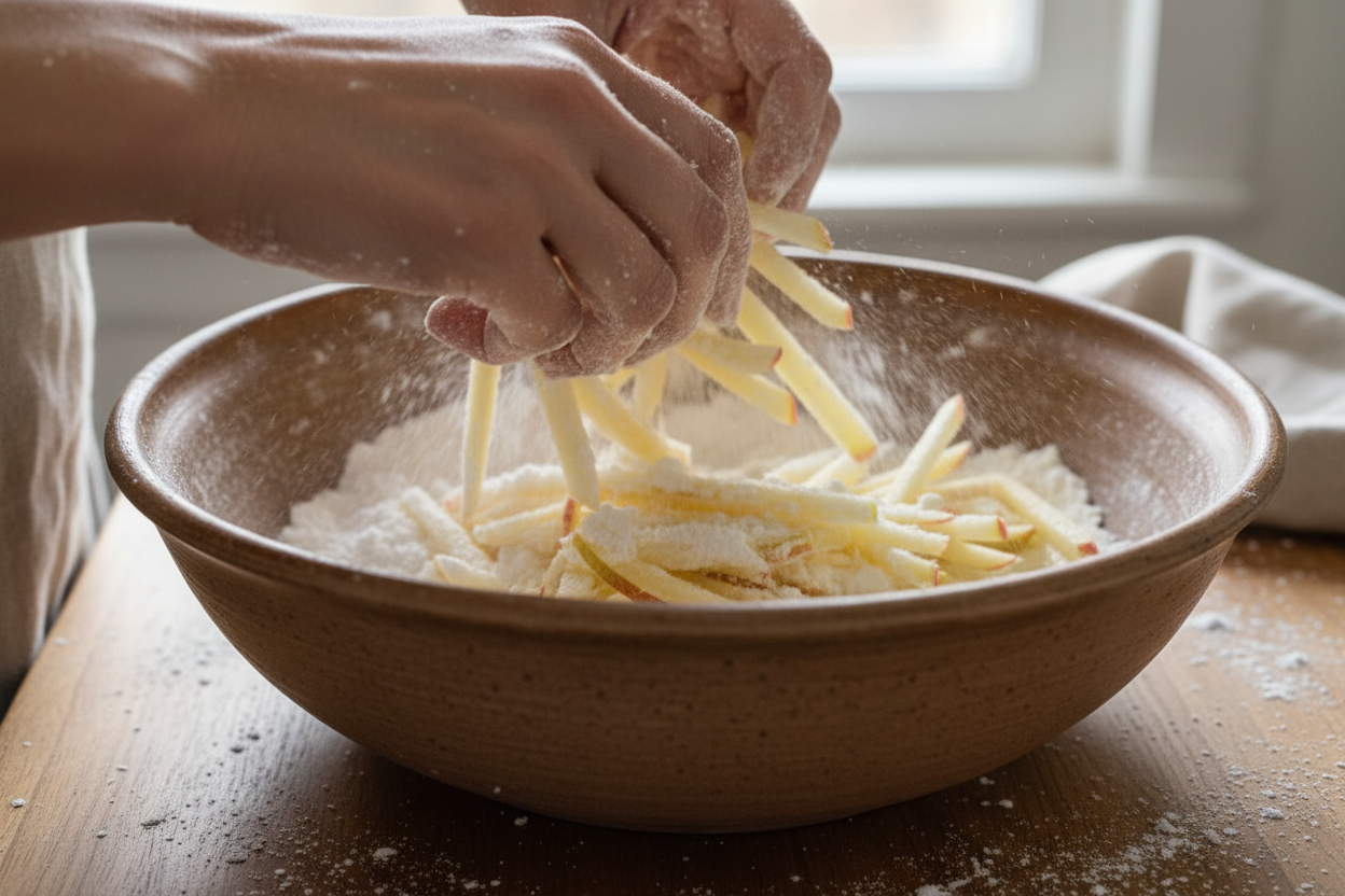 Air Fryer Apple Fries preparation step 1