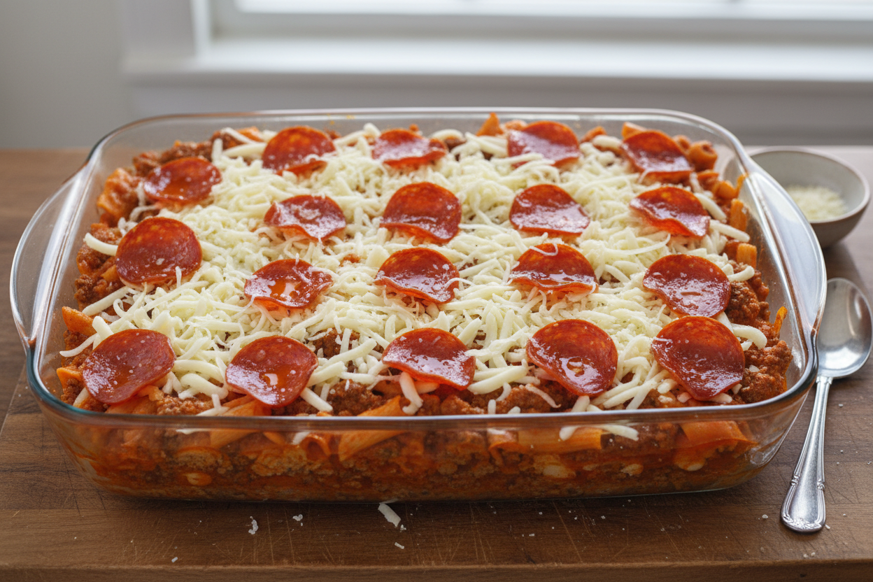 Easy Beef Pepperoni Pasta Bake for Busy Weeknights 3 Beef Pepperoni Pasta Bake preparation step 2
