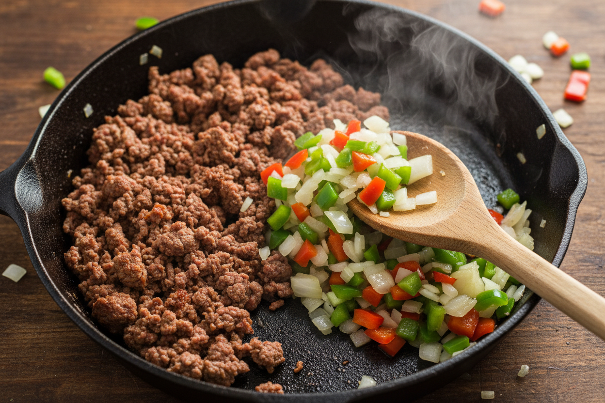 Chili Mac preparation step 1