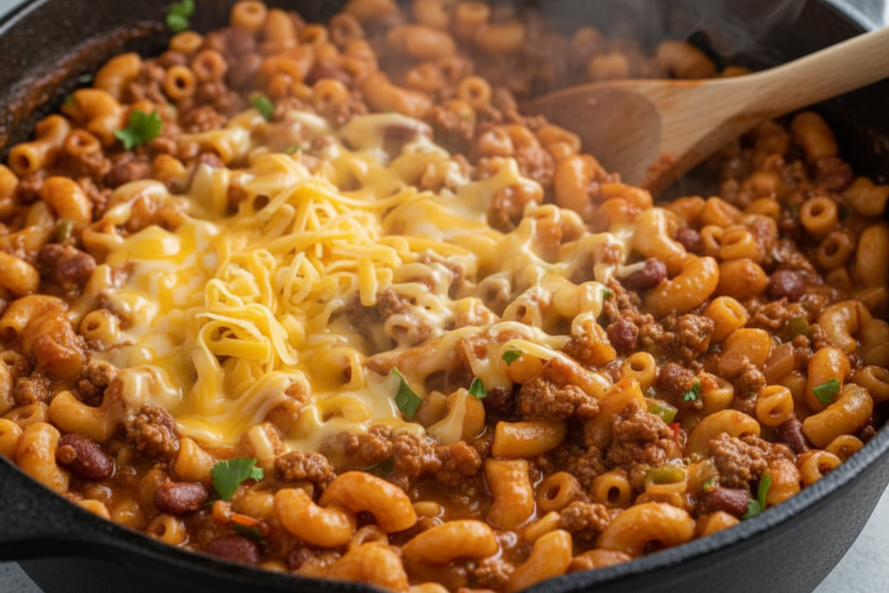 Chili Mac and Cheese preparation step 2