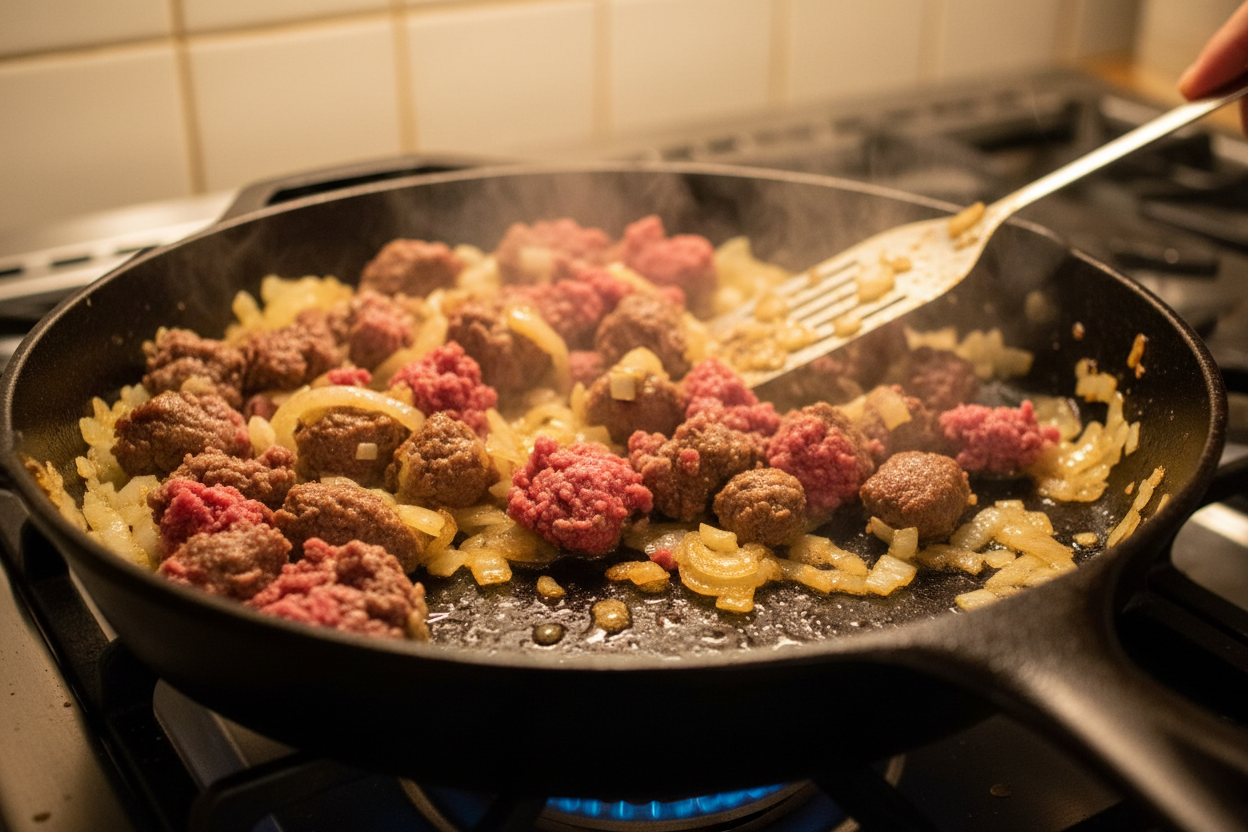 Hearty Dolly Parton Ground Beef Casserole Recipe 2 Dolly Parton's Ground Beef Casserole preparation step 1