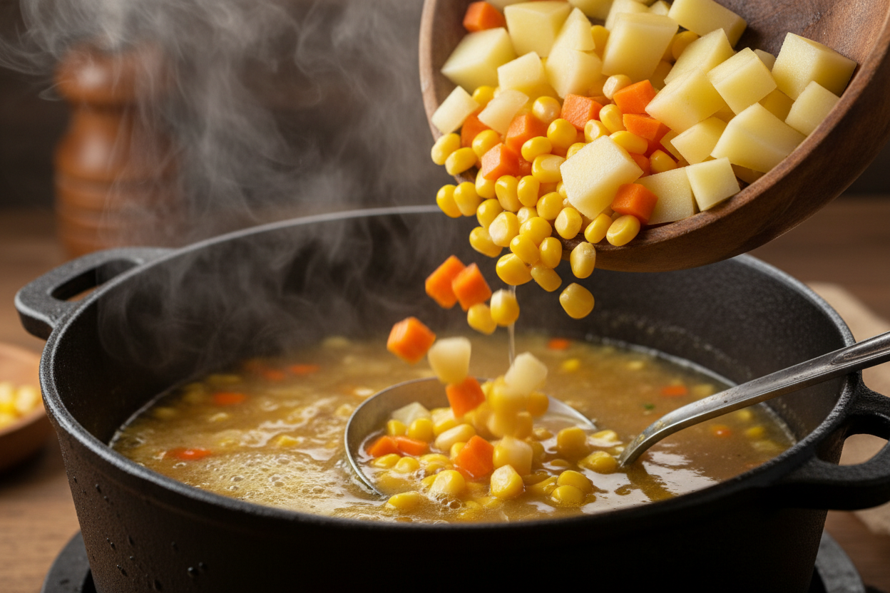 Creamy Vegetable Soup Recipe: Inspired by Dixie Stampede 2 Dolly Parton’s Stampede Soup preparation step 1