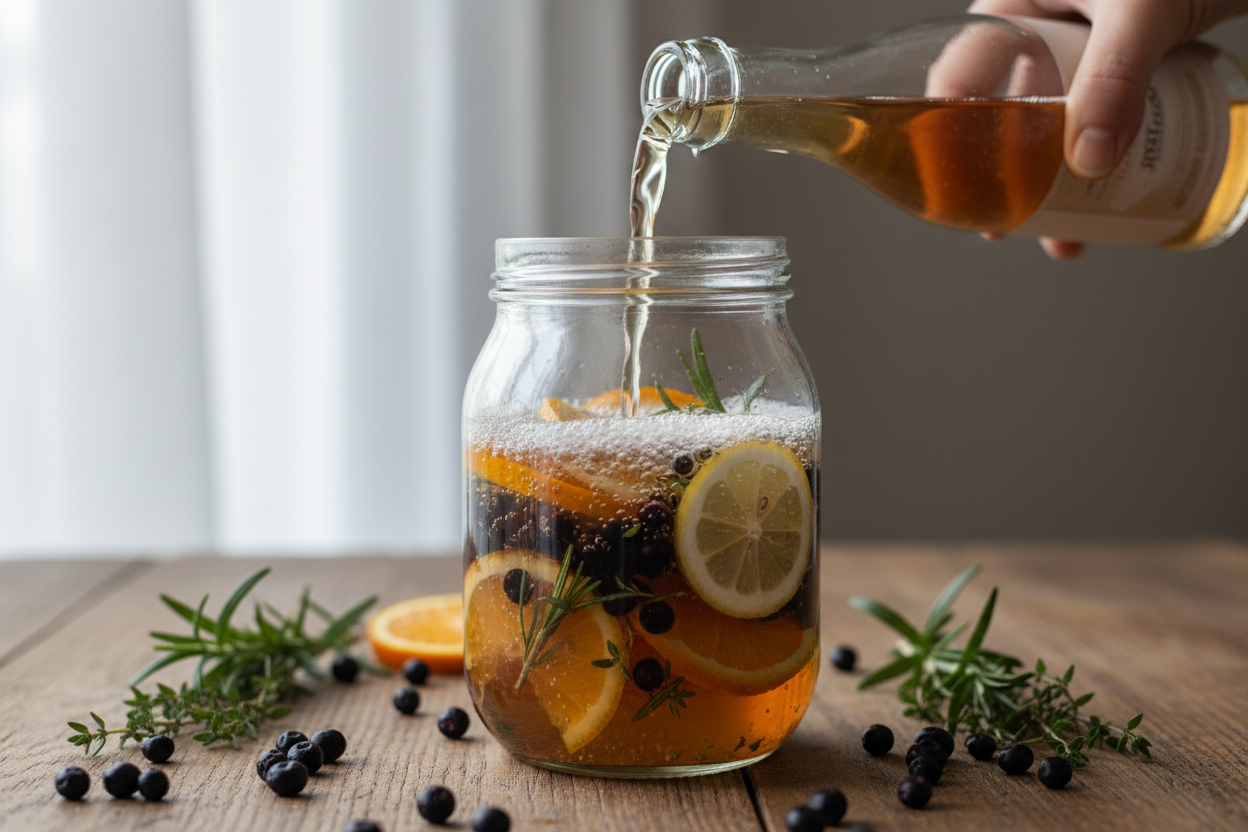 Elderberry and Citrus Infusion preparation step 2