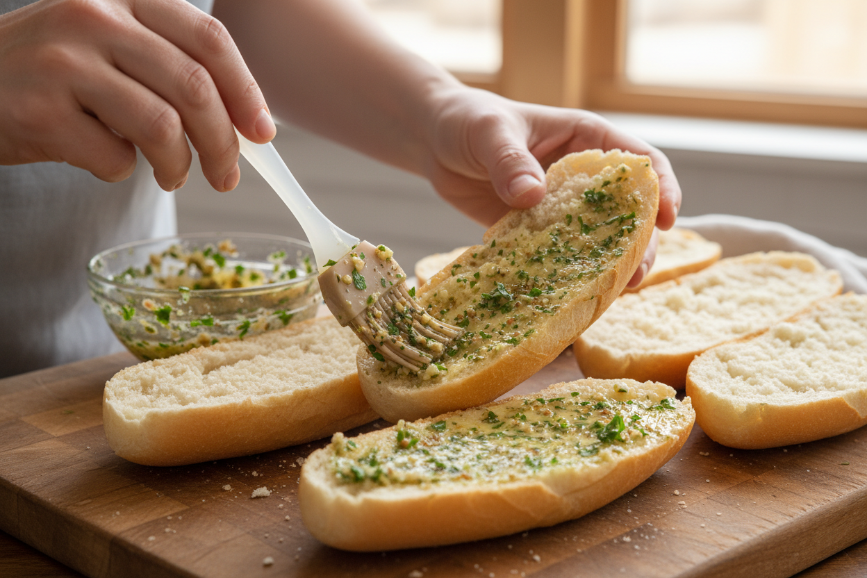 Garlic Bread Chicken Caesar Salad Subs preparation step 2