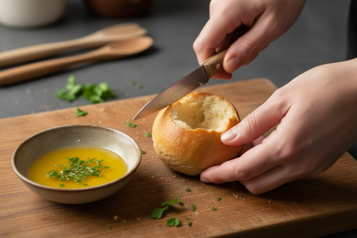 Garlic Bread Meatball Bombs: Cheesy Baked Beef Rolls 2 Garlic Bread Meatball Bombs preparation step 1