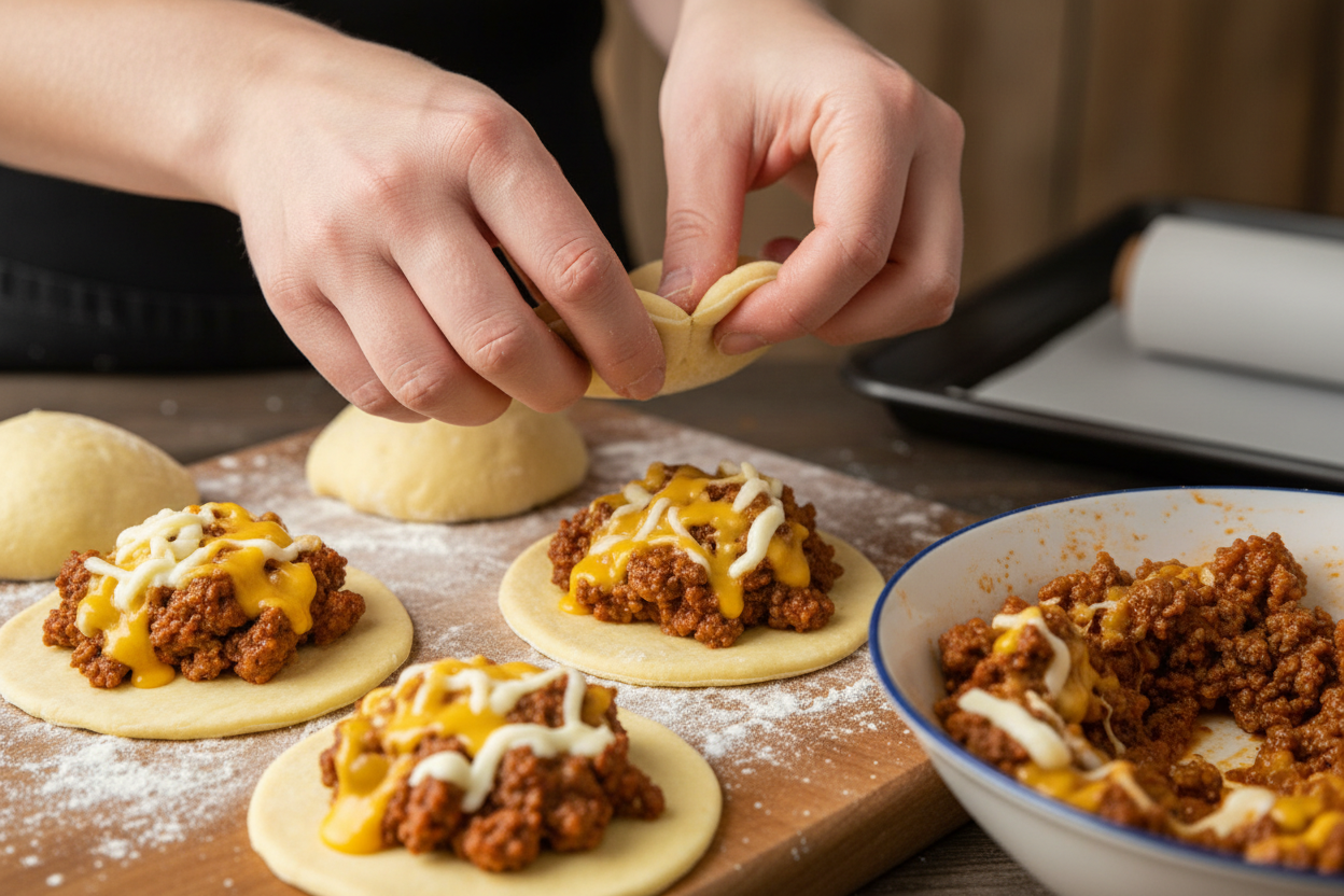 Garlic Parmesan Cheeseburger Bombs: Easy Game Day Recipe 2 Garlic Parmesan Cheeseburger Bombs preparation step 1