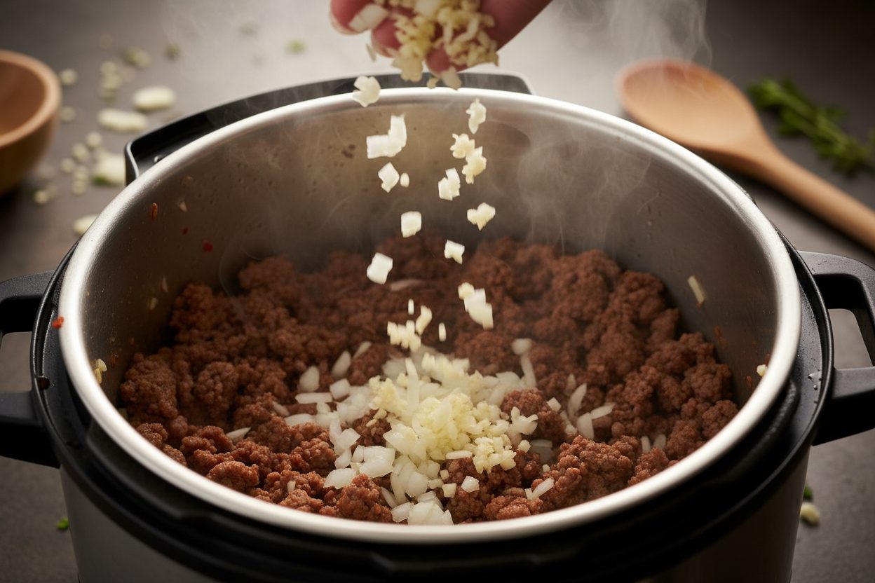Instant Pot Keto Tuscan Soup preparation step 1