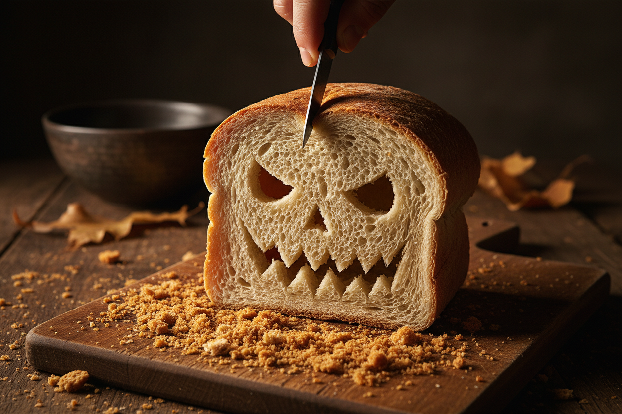 Spooky Halloween Cheese Toastie: A Fun Autumn Recipe 2 Jack-o'-lantern Grilled Cheese Sandwiches preparation step 1