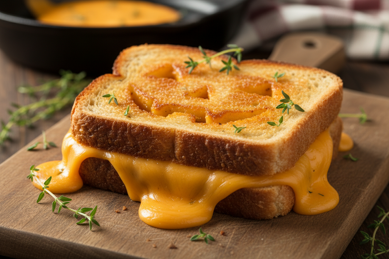 Spooky Halloween Cheese Toastie: A Fun Autumn Recipe 3 Jack-o'-lantern Grilled Cheese Sandwiches preparation step 2