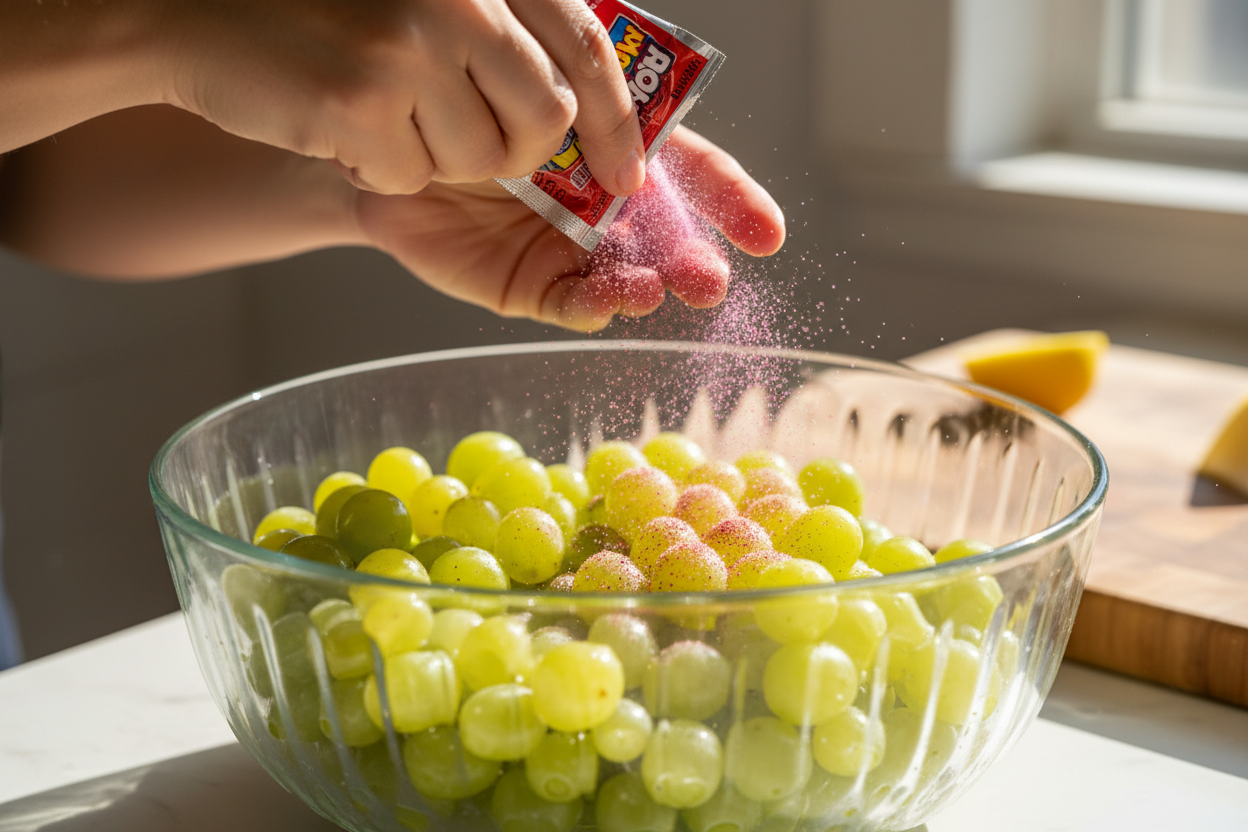 How to Make Candied Kool-Aid Grapes (Easy Frozen Snack) 2 Kool-Aid Grapes preparation step 1