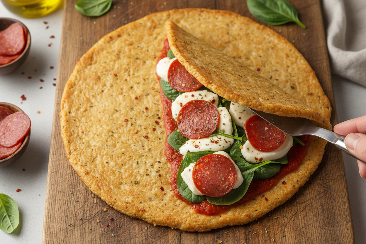 Keto Ground Chicken Pizza Pockets (Gluten-Free) 3 Low Carb Chicken Pizza Hot Pockets preparation step 2