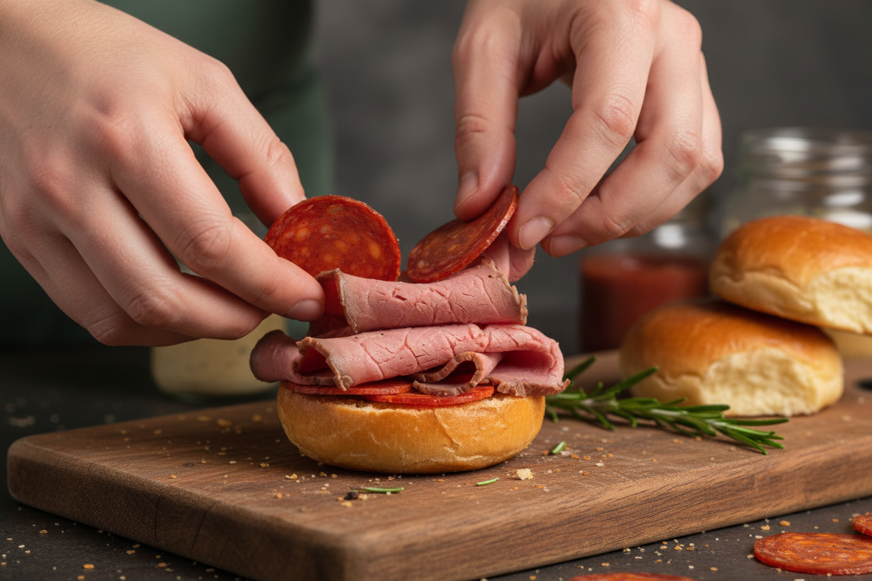 Quick Mini Beef and Cheese Sliders for School Lunch 2 Mini Beef and Cheese Sliders Packed Lunch preparation step 1