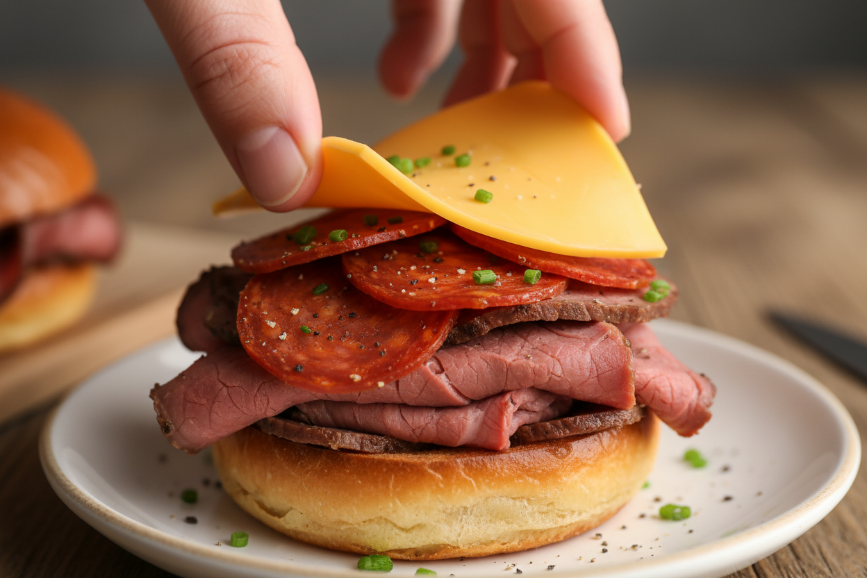 Quick Mini Beef and Cheese Sliders for School Lunch 3 Mini Beef and Cheese Sliders Packed Lunch preparation step 2