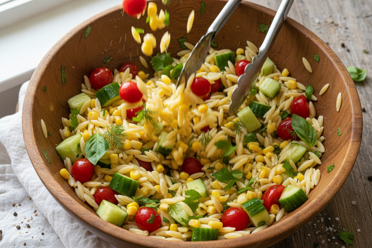 Refreshing Summer Orzo Pasta Salad preparation step 1