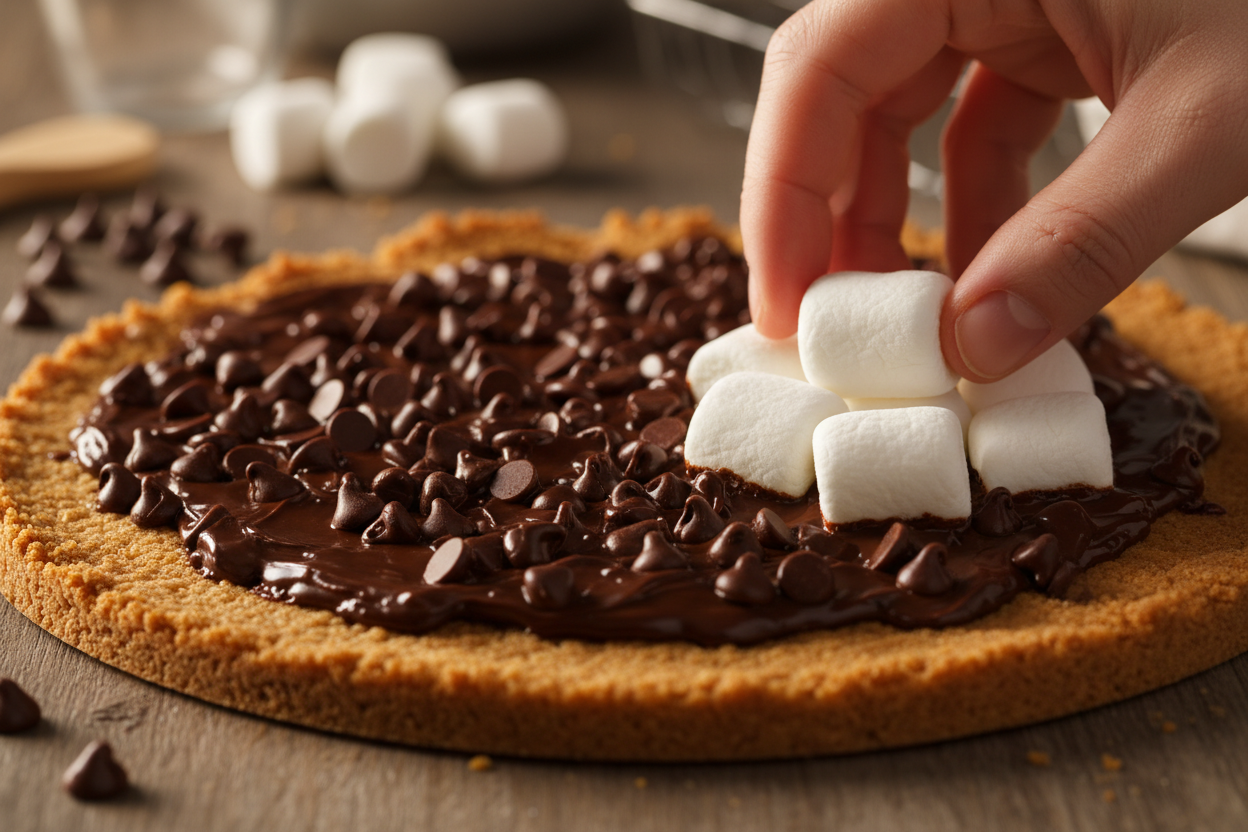 Easy 4-Ingredient Baked Campfire Dessert Squares 3 S'more Bars preparation step 2