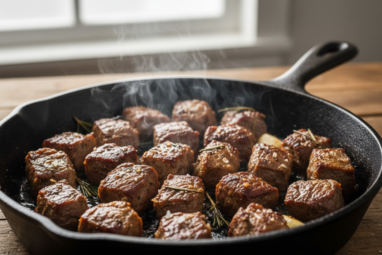 Slow Cooker Garlic Butter Beef Bites & Potatoes 2 Slow Cooker Garlic Butter Beef Bites with Potatoes preparation step 1